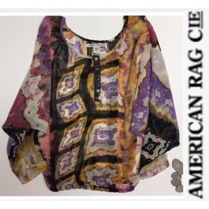 AMERICAN RAG Sheer Watercolor Top / Small